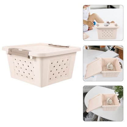 SUPVOX Hamster Carrier Box Small Pet Container Plastic Ventilated Cage for Travel Transport Guinea Pig Reptile Carrier Portable Animal Travel Cage
