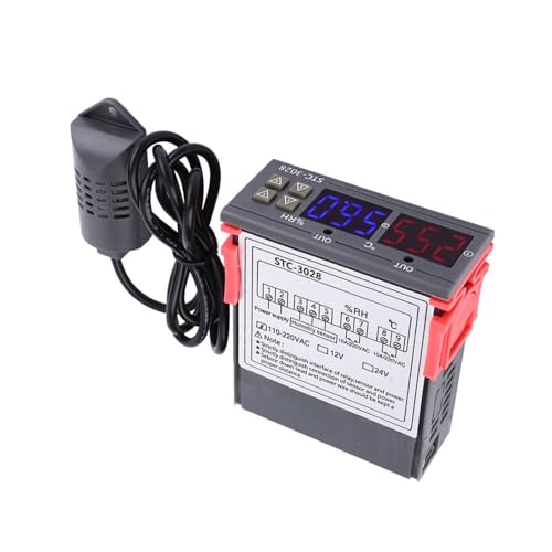 Temperature Controller STC 3028 12V Optional Integrated Sensor for Fermentation Reptile Incubation Home Brewing, 1°C Accuracy 0.1 Resolution Large Screen Display (110~240VAC) - size: 110~240VAC