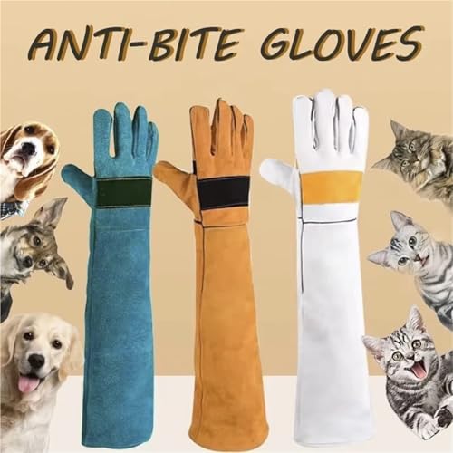 Compatible for Animal Bite Resistant Protective Gloves for Grooming, Bathing, Welding & Reptile Handling - color: Light Green