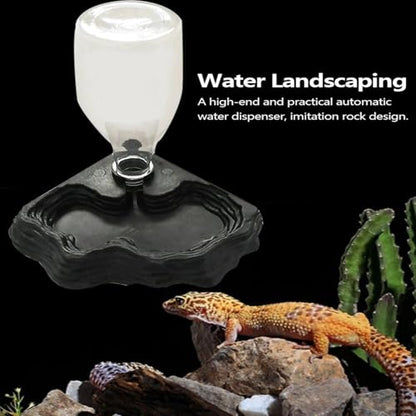 Reptile Water Feeder - Pet Water Fountain | Automatic Waterer Reservoir | Feeder | for Turtle Bearded Dragons Lizards Geckos Turtle Bearded Dragons Lizards Geckos for Terrarium Tank