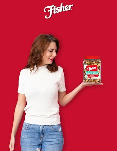 Fisher Snack Hunger Fighter Bulk Trail Mix, 38 oz (Pack of 2), Peanuts, Almonds, Dried Sweetened Cranberries and Soy Nuts, Snacks for Adults and Kids, Dried Fruit, Healthy Snacks for Adults - size: 38 Ounce (Pack of 2)