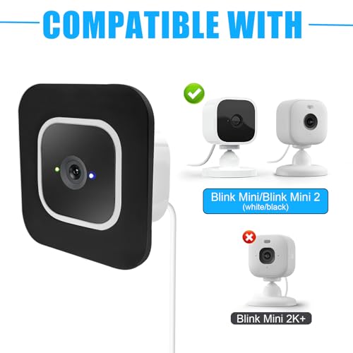 2 Pack Window Mount Compatible with Blink 2/1 Mini Indoor, Secured Camera Glass Wall Holder for Single Pane Glass Windows/Doors for Outside Security Monitoring,Black - color: Black