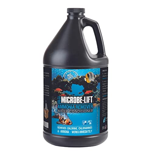 MICROBE-LIFT Ammonia Remover for Fish Tanks, Aquarium Water Conditioner for Freshwater and Saltwater, Ammonia Neutralizer and Detoxifier, Removes Chlorine and Chloramine, 1 Gallon