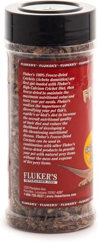 Fluker's Freeze Dried Crickets, Ideal for Reptiles, Birds, and Fish, Packed with Protein and Essential Nutrients, 1.2 oz