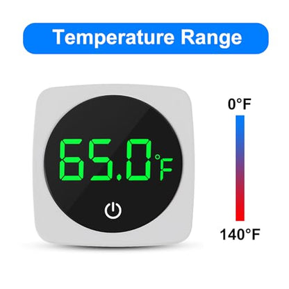 3Pcs Digital Aquarium Thermometer Fish Tank Digital LED Display Temperature ℉ Aquarium Temperature Sensor with LED Touch Screen for Aquarium Glass Containers Plant Reptile Turtle Tank - color: 3pcs square-white