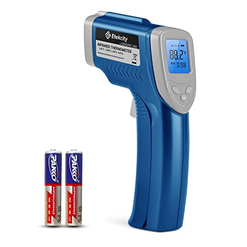Etekcity Infrared Thermometer Laser Temperature Gun, -58°F~1130°F, Blue | Cooking, Pizza Oven, BBQ, Meat, Kitchen, Reptile, HVAC, Adjustable Emissivity, MAX Display, High Temperature - color: Arctic Blue, style: Advanced