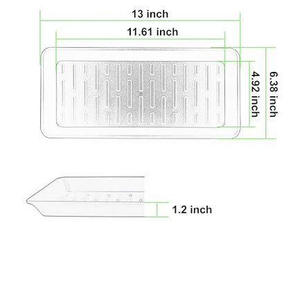 Plant Saucer Tray 6.5 x 13 Inch, Heavy Sturdy Long Narrow Plastic Plant Drainage Tray No Holes, Drip Tray for Pots, Seed Starter Growing Tray, Beige - color: Beige, size: 13" x 6.5" x 1.2" (6pack)