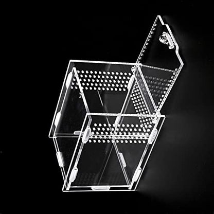 AWXZOM Magnetic Acrylic Case, micro habitat small Tarantula Enclosure enclosure for arboreal Tarantula Scorpion Sling Lizards Mantis Snake Gecko jumping spider snail Insect Isopods (4.7*4.7*7.8 inch) - size: 4.7*4.7*7.8 inch