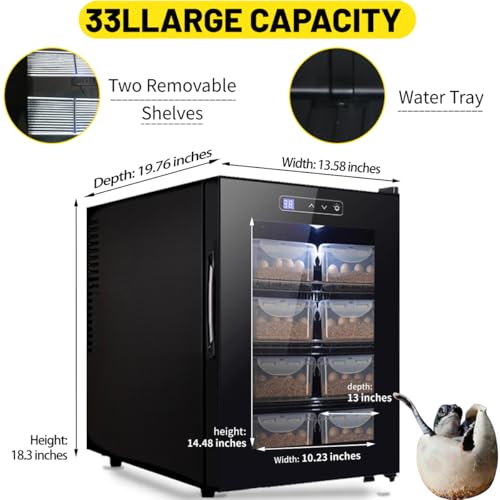 Reptile Incubator 33L Scientific Lab Incubator Digital Incubator Cooling and Heating Temperature can be Controlled at 50℉~104℉ Reptile Egg Incubator 110V Work for Small Reptiles - size: 33L