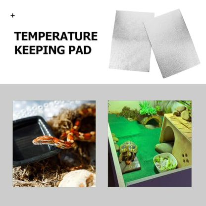 Healifty Heating Pad Heat Mats Reptile 2pcs with Advanced Reflective Film for Efficient Heat Retention and Healthy Environment Maintenance, Portable Silver for Gecko and Lizard Terrarium