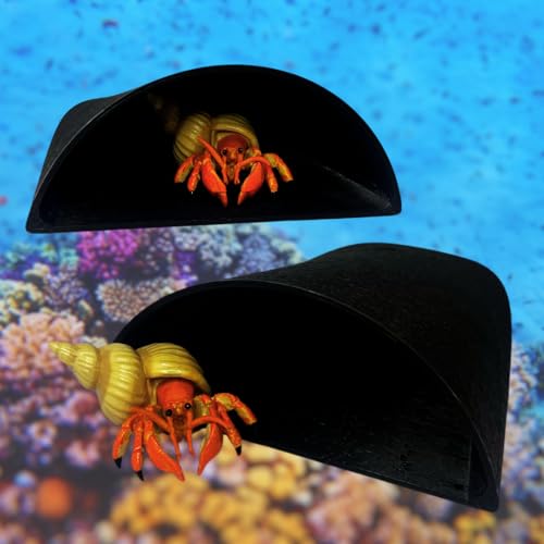 REEFSHAPE Aquarium or Terrarium Pocket Cave | Minimalist Shelter Cave for Fish, Shrimp, Reptiles, Amphibians, & More! | Made in USA (Pocket Cave, Black) - style: Pocket Cave, Black