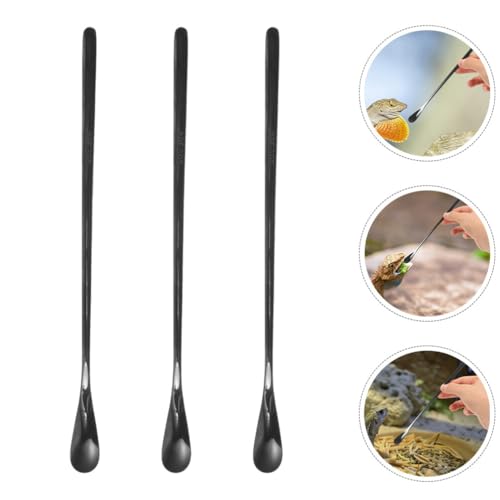 NOLITOY 3pcs Pet Food Spoon for Small Animals Feeding Tool for Bearded Dragons Lizards and Reptiles Compact Design for Easy Use - color: As Shown 2