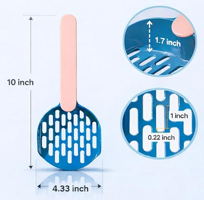 Cat Litter Scoop Sifter, Lightweight & Durable Scooper – Compact Modern Colorful Design for Clumping, Pellet & Clay Litter