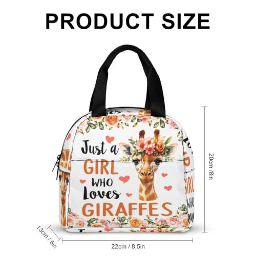 Giraffe Loves Lunch Bag for Women Men | Insulated Lunch Box Leakproof Food Meal Containers Reusable Foldable 6L Capacity Lunch Tote Bags for Work Picnic Travel - color: style-14