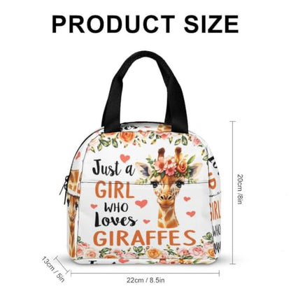 Giraffe Loves Lunch Bag for Women Men | Insulated Lunch Box Leakproof Food Meal Containers Reusable Foldable 6L Capacity Lunch Tote Bags for Work Picnic Travel - color: style-14