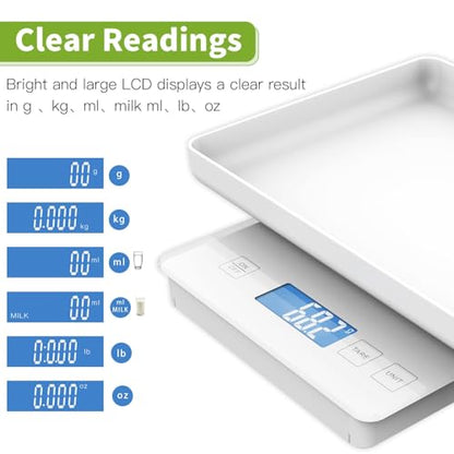 11lbs/0.1g Pet Scale for Small Animal, Whelping Scale, Guinea Pig Weighing Scale, High Precision 0.003oz, Suitable for All Newborn Pets, Kittens, Turtles, - color: White 0.1g