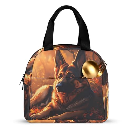 German Shepherd Dog Lunch Bag for Women Men | Insulated Lunch Box Leakproof Food Meal Containers Reusable Foldable 6L Capacity Lunch Tote Bags for Work Picnic Travel - color: style-11