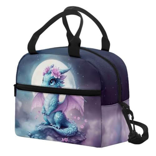 Dragon Lunch Box Containers Moon Kids Lunch Bag Back to School Lunchbox Cute Insulated Lunch Bag Outdoor Lunchbag Camping Lunchbox Picnic Lunch Container - color: Dragon