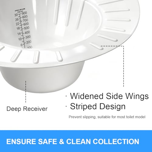 Urine Collection Hat for Toilet Universal Specimen Collector Pans 6 Pack Pee Stool Sample Collection Kit Container for Women and Elderly