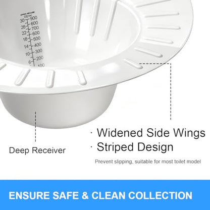 Urine Collection Hat for Toilet Universal Specimen Collector Pans 6 Pack Pee Stool Sample Collection Kit Container for Women and Elderly