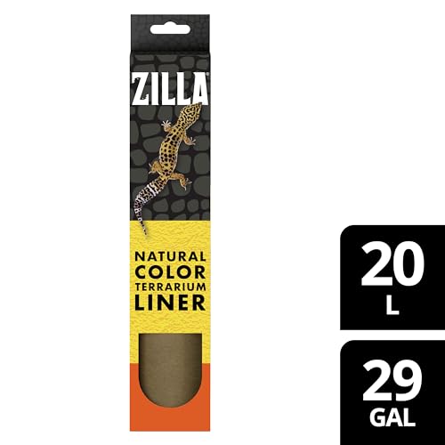 Zilla Reptile Terrarium Bedding Substrate Floor Liner, Brown, 20L/29G, 11.75" x 29.5" | 20L/29G, 11.75"x29.5" - size: 11.75" x 29.5"