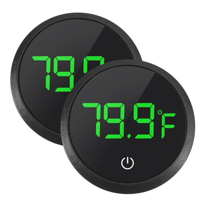 2pack LED Digital Aquarium Thermometer, Tank Thermometer Aquarium Temperature Measurement Display Thermometer for Fish,Turtle and Aquatic - color: Black