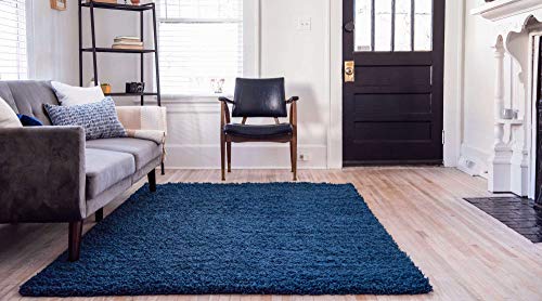 Unique Loom Solid Shag Collection Area Rug (2' 2" x 3' 1" Rectangle, Sapphire Blue/ Navy Blue) - color: Sapphire Blue/Navy Blue, size: 2'2" x 3'1" (Rectangular)