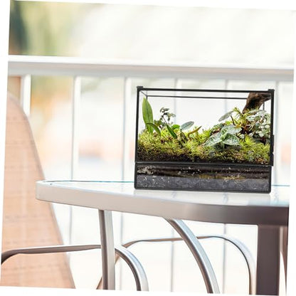 POPETPOP Geometric Glass Ecosystem Terrarium for Mini Rainforest Display Small Moss Planter Box Lid DIY Desktop Micro Landscape Holder