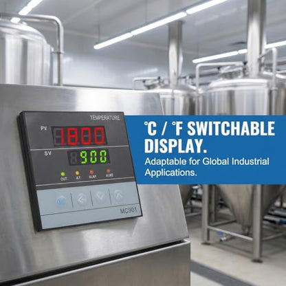 PID Temperature Controller, Digital Display K Type, MC901 Digital Programmable Temperature Control K Type PT100 Sensor Input Relay SSR Output