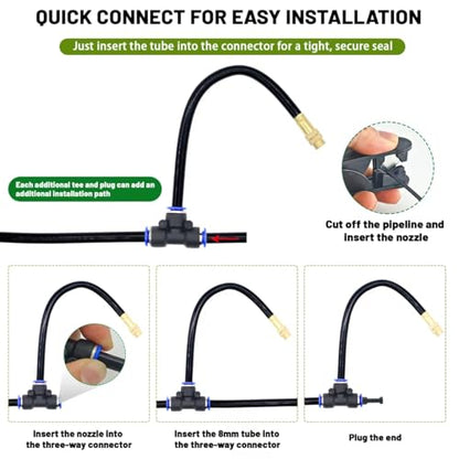 Thiswing 360° Adjustable Drip Irrigation System with 13 Nozzles | 40 FT Automatic Watering System, Raised Bed Sprinkler, Misters for Garden, Yard, Lawn and Outdoor Plants, 5/16" Tubing - size: 40FT