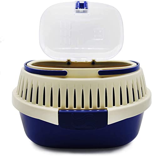 KAMEIOU Blue Small Animal Carrier for Guinea Pig, Sugar Glider, Hamster, Hedgehog, Chinchillas, Rat, Snakes - Portable, Lightweight, Breathable - Travel, Outdoor, Home Use - color: Blue