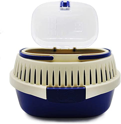 KAMEIOU Blue Small Animal Carrier for Guinea Pig, Sugar Glider, Hamster, Hedgehog, Chinchillas, Rat, Snakes - Portable, Lightweight, Breathable - Travel, Outdoor, Home Use - color: Blue
