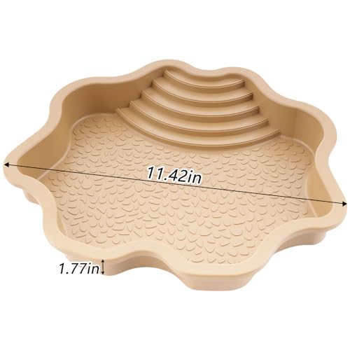 Turtle Bathing Pool Reptile Habitat Reptile Food Dish Water Bowl with Slope Terrarium Decoration for Turtle Horned Frog Lizard Gecko Snake