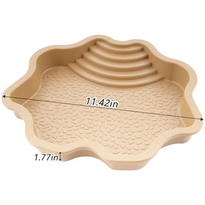 Turtle Bathing Pool Reptile Habitat Reptile Food Dish Water Bowl with Slope Terrarium Decoration for Turtle Horned Frog Lizard Gecko Snake