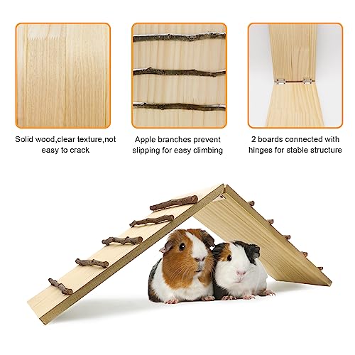 Hamiledyi Rabbit Ramp Wooden Cage Bridge Guinea Pig Ramp Rodents Climbing Ladder for Bunny Chinchilla Ferret Squirrel Hedgehog Rat