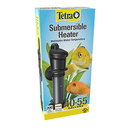 Tetra Submersible Heater with Electronic Thermostat, 200-Watt (Pack of 2) - size: 40-55 Gallon (Pack of 2)