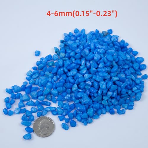 Colored Aquarium Gravel,Colorful Pea Gravel,Garden Rocks,Decorative Stones Rocks for Fish Tank,Aquarium,Fairy Garden Decor,Planters,Vase Fillers,Landscaping,1 Pound (Sky Blue, 4-6mm) - color: Sky Blue, size: 4-6mm