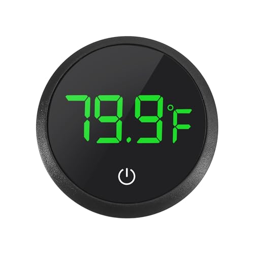4PCS LED Aquarium Thermometer Fish Tank Thermometer Reptile Terrarium Water Temperature Test Digital Thermometer for Fish, Axolotl, Turtle and Aquatic - color: Round-Black 4PCS