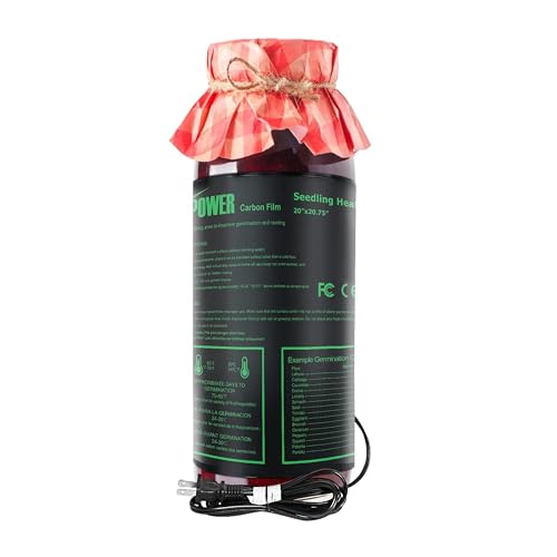 iPower 2 Pack 20" x 20.75" Seeding Heat Mat with Thermostat Temperature Adjustable Knob Durable Hydroponic Warm Plant Germination Starting Pad, Black - size: 20" x 20.75"(x2), style: with Adjustable Knob