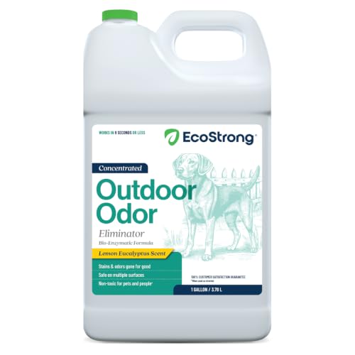 Eco Strong Outdoor Odor Eliminator Outside Dog Urine Enzyme Cleaner Powerful Pet, Cat, Animal Scent Deodorizer | Professional Strength for Yard, Turf, Kennels, Patios, Decks (128 OZ) - style: 128 OZ