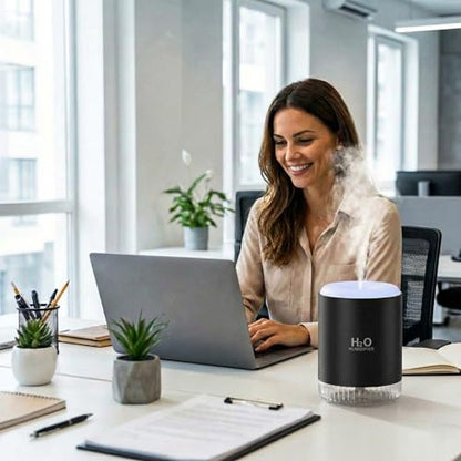 SZO Plant Humidifier Indoor, 500ml Black with Colorful Lights | Small Humidifiers for Plants, Travel, Bedroom, Office Desktop, Baby Room - color: Black