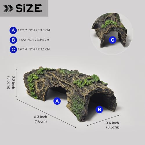 Fish Tank Decorations - Large Aquarium Decorations Air Bubbler Tree Fish House for Betta Hideout Caves Buddha Decor Temple Ruins Arched Betta Fish Accessories Reptile House Shelter Decor (Wood B-S) - color: Wood B-s