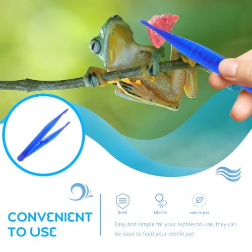 Garneck Reptile Feeding Clamp 6pcs Plastic Tweezers for Scorpion Lizard Snake Care