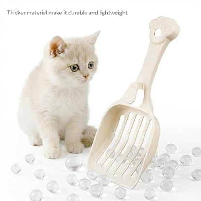 Depets Cat Litter Scoop, Litter Scoop with Wide Slats, Kitty Litter Scooper for Pine Pellets, Durable Plastic Litter Sifter Scoop - Designed for Easy Sifting, Milky White | Litter Scoop with Wide Slats, Durable Plastic Litter Sifter Scoop - Designed for E
