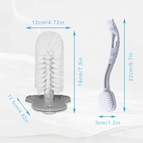 2 Pcs Turtle Brush, Turtle Shell Cleaning Brush with Suction Cup for Tank Remove Aquatic Mud Dirt Tortoises Back Scratches Brush Tortoise Supplies Promoting Shell Health for Red Eared Slider Turtle