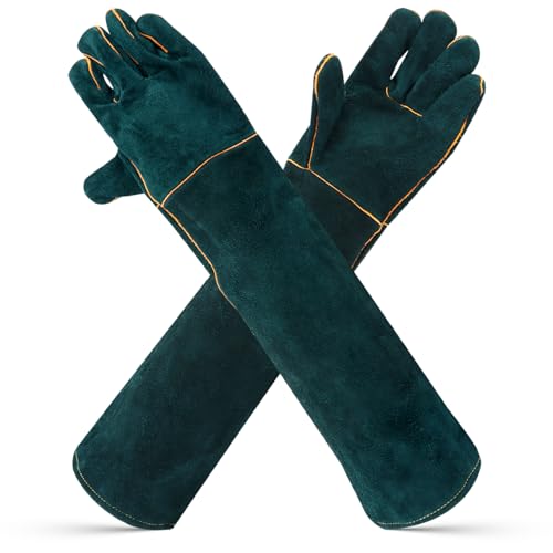 23.7" Animal Handling Gloves - Bite Proof, Long Protective, Durable Gloves for Cat, Dog, Snake, Falcon, Zoo Workers
