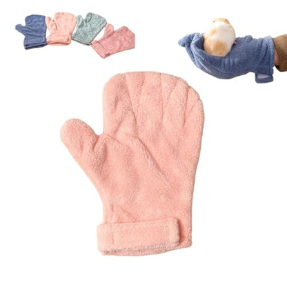 1 pc Hamster Glove Anti Bite Guinea Pig Handling Glove Bite Proof Rabbit Holding Glove Biting Protection Bath Wipe for Hedgehog Sugar Glider Gerbils Mice Rats Small Animals Parakeet (Pink) - color: pink
