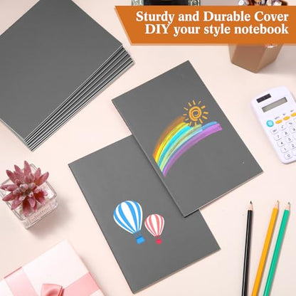 100 Pcs Journals Notebooks Bulk - Kraft Softcover A5 Small Notebooks 5.5 Inch x 8.3 Inch Notepads with 60 Page 30 Sheet for Writing Sketch Travel Office Supplies(Grey,Lined) - color: Grey, style: Lined