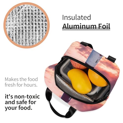 Insulated Lunch Bag Beauty Lighthouse Lunch Box for Women Men Reusable Leakproof Lunch Cooler Bag for Office Picnic - color: Beauty Lighthouse