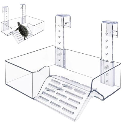 Turtle Basking Platform, Non Toxic Floating Ramp for Aquatic Turtles, Slip Resistant Surface, Easy to Clamp, Durable Tank Decor for Reptile Habitats, Terrarium Accessories